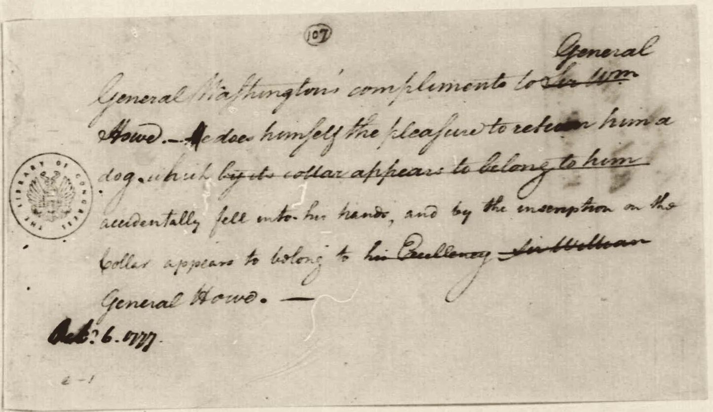 Alexander Hamilton&rsquo;s handwritten draft of the note, dated October 6, 1777, with several words crossed out.